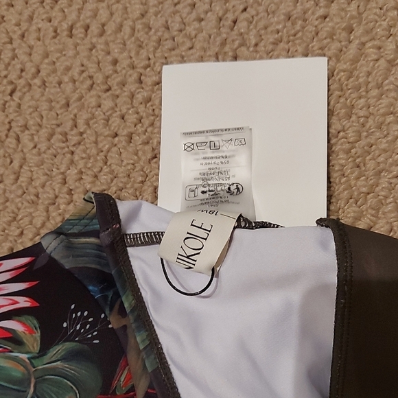 Floral Bikini Top - Khaki Green, Brown and Pink - Picture 5 of 6